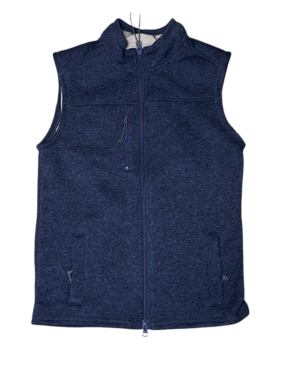 Johnnie-O Full Zip Wes Vest Fleece Mock Neck Blue Youth 12